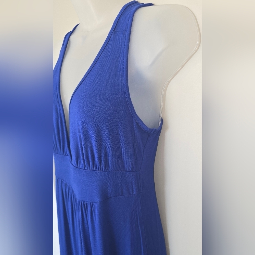 Loveappella Womens Summer Sleeveless Dress Extra Long Stretchy Royal Blue Small - Picture 4 of 8